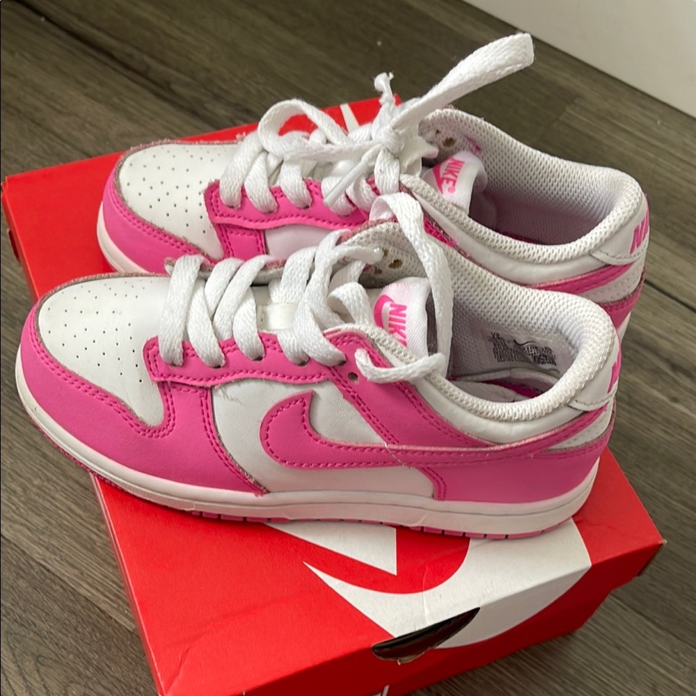 Nike Kids Pink and White Sneakers